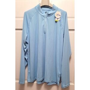 TSLA Men's 1/4 Zip Pullover Quick Dry Performance Running top - Ocean - 2XL